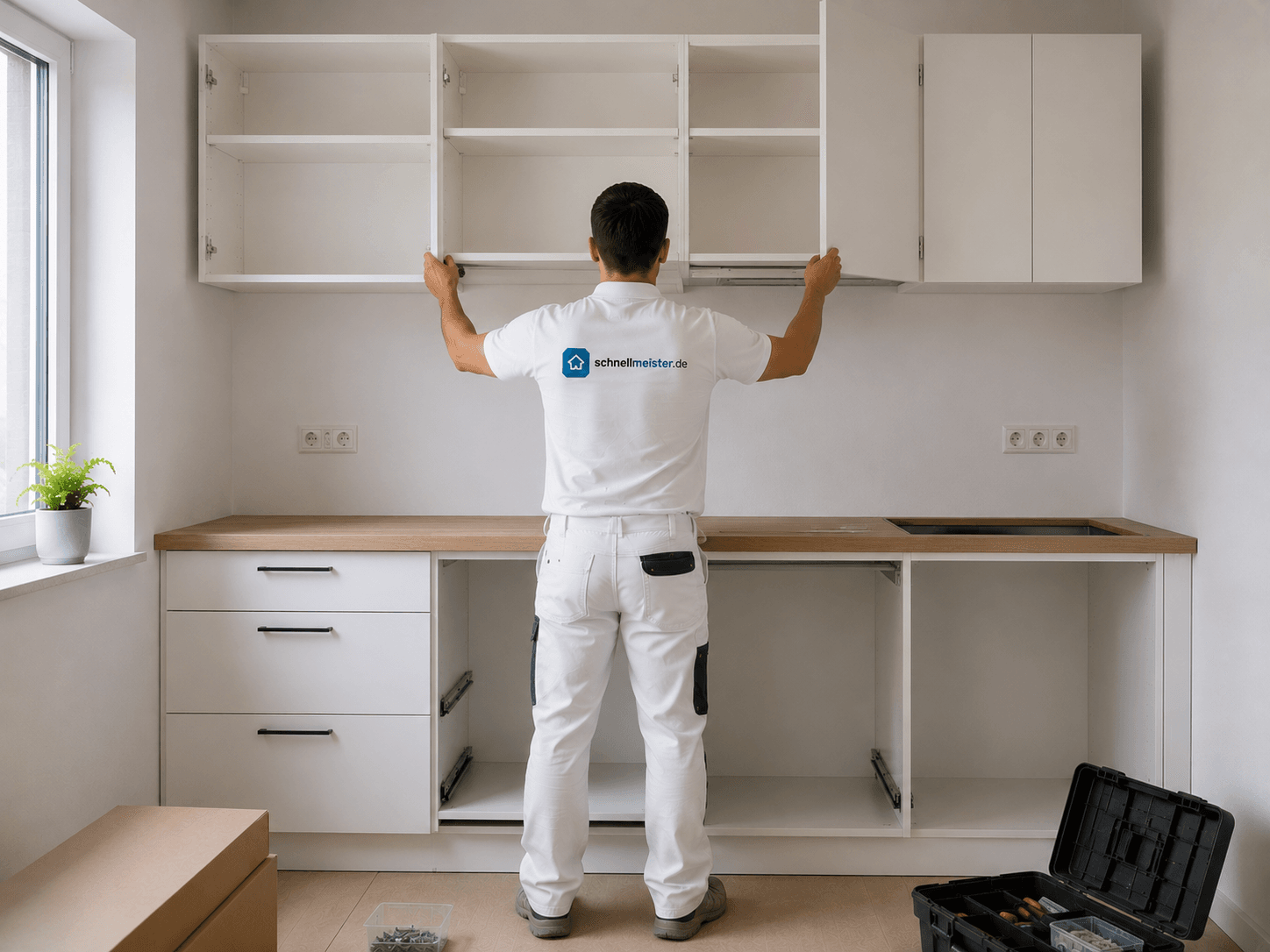 Montierte Küche oder Einbauschrank