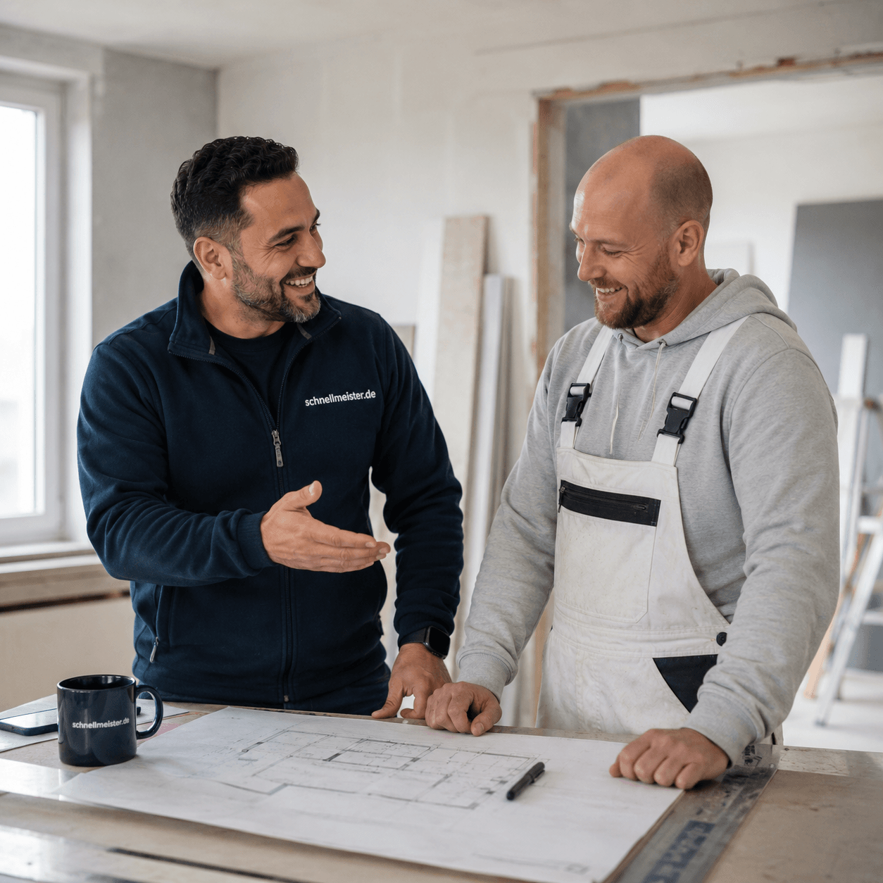 Handwerker-Team auf der Baustelle